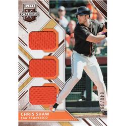 664664 Chris Shaw Player Worn Jersey Patch San Francisco Giants 2018 Panini Elite Extra No.TMCS Baseball Card
