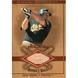 664674 Jason Giambi Player Used Bat Patch Oakland Athletics 2001 Upper Deck Milestone Edition No.BJG Baseball Card -  Autograph Warehouse