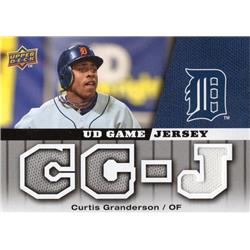 664679 Curtis Granderson Player Worn Jersey Patch Detroit Tigers 2009 Upper Deck No.GJGR Baseball Card