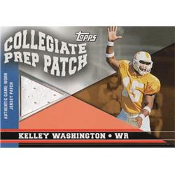 664783 Kelley Washington Player Worn Jersey Patch Tennessee Volunteers 2003 Topps Collegiate Prep Rookie No.COKW LE 56-75 Football Card