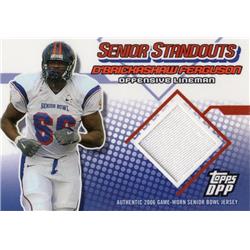 664868 Dbrickashaw Ferguson Player Worn Jersey Patch New York Jets, Virginia Cavaliers 2006 Topps Senior Standouts Rookie No.SSDF Football Card