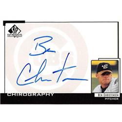 664967 Ben Christensen Autographed Daytona Cubs 1999 Upper Deck Chirography Top Prospects No.Ben Minor League Baseball Card