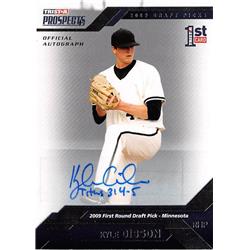 664998 Kyle Gibson Autographed Mizzou Tigers Drafted Min Twins Now with Tex Rangers 2009 Tristar Prospects 1st No.17 Rookie Baseball Card
