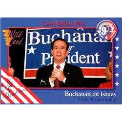 665391 Pat Buchanan Autographed Former White House Communications Director 1992 Wild Card No.42 Trading Card