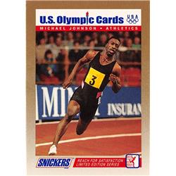 675657 Michael Johnson 1992 Snickers USA Olympic No.7 Track Field Athlete Baylor Bears Trading Card