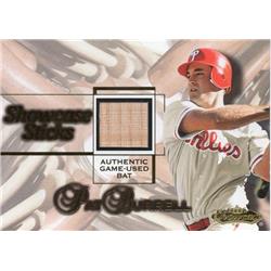 675736 Pat Burrell Player Used Bat Patch Philadelphia Phillies 2001 Fleer Showcase Sticks No.PB Baseball Card