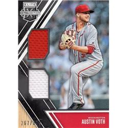 675781 Austin Voth Player Worn Jersey Patch Washington Nationals 2017 Panini Elite Extra Rookie No.DMAV LE 267-399 Baseball Card