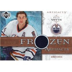 675850 Ryan Smyth Player Worn Jersey Patch Edmonton Oilers 2006 Upper Deck Frozen Artifacts No.FARS LE 81-250 Hockey Card