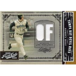 675897 Aubrey Huff Player Worn Jersey Patch Tampa Bay Rays 2005 Playoff Prime Cuts No.53 LE 39-50 Baseball Card