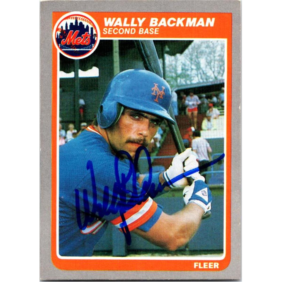 724930 Wally Backman Autographed New York Mets 1985 Fleer No.72 Baseball Card