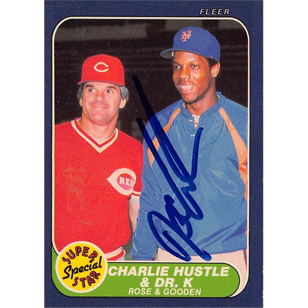 724992 Dwight Gooden Autographed New York Mets 1986 Fleer No.638 Baseball Card