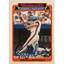 725004 Gregg Jefferies Autographed New York Mets 1989 Topps Woolworth Highlights No.22 Baseball Card