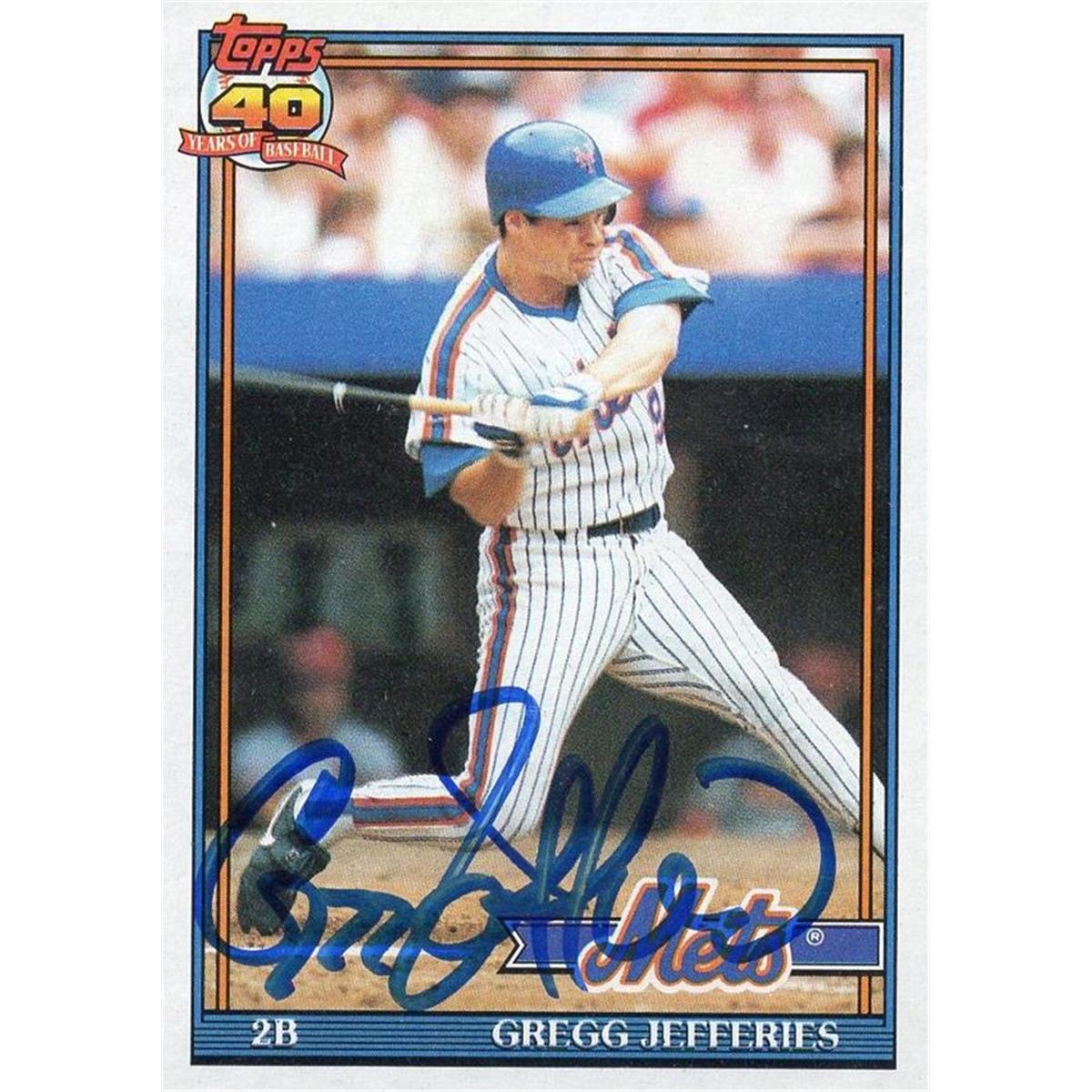 725005 Gregg Jefferies Autographed New York Mets 1991 Topps No.30 Baseball Card