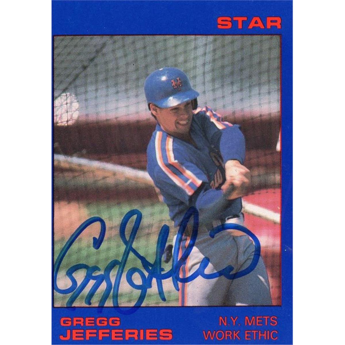 725027 Gregg Jefferies Autographed New York Mets 1988 Star No.9 Baseball Card