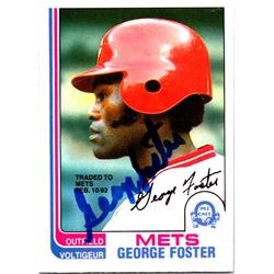 725114 George Foster Autographed New York Mets 1982 O-Pee-Chee No.336 Baseball Card