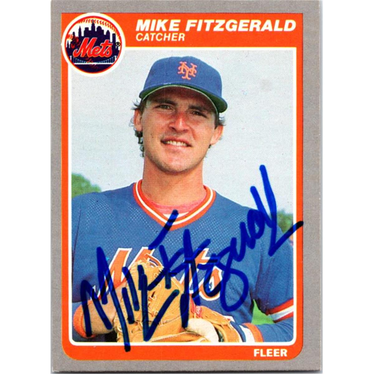 725116 Mike Fitzgerald Autographed New York Mets 1985 Fleer No.78 Baseball Card
