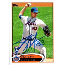 725159 Jeremy Hefner Autographed New York Mets 2012 Topps Rookie No.US14 Baseball Card