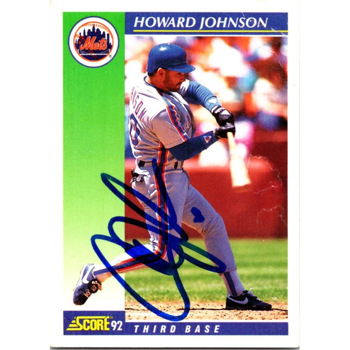 725167 Howard Johnson Autographed New York Mets 1992 Score No.550 Baseball Card
