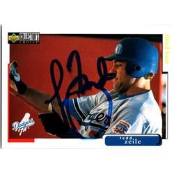 725250 Todd Zeile Autographed Los Angeles Dodgers 1998 Upper Deck No.396 Baseball Card