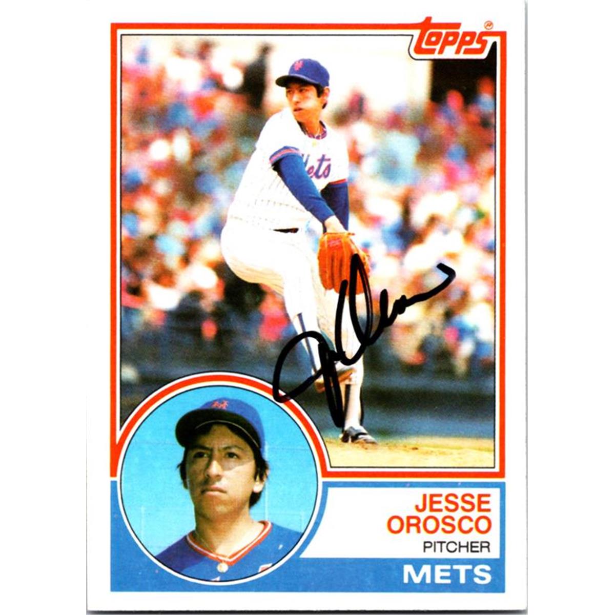 725295 Jesse Orosco Autographed New York Mets 1983 Topps No.369 Baseball Card