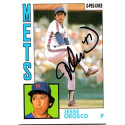 725303 Jesse Orosco Autographed New York Mets 1984 O-Pee-Chee No.54 Baseball Card