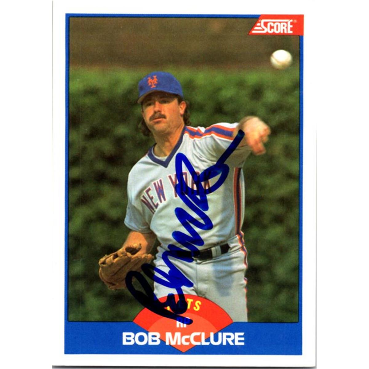 725346 Bob Mcclure Autographed New York Mets 1989 Score No.572 Baseball Card