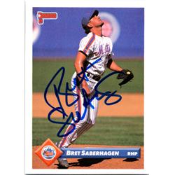725351 Bret Saberhagen Autographed New York Mets 1993 Donruss No.222 Baseball Card