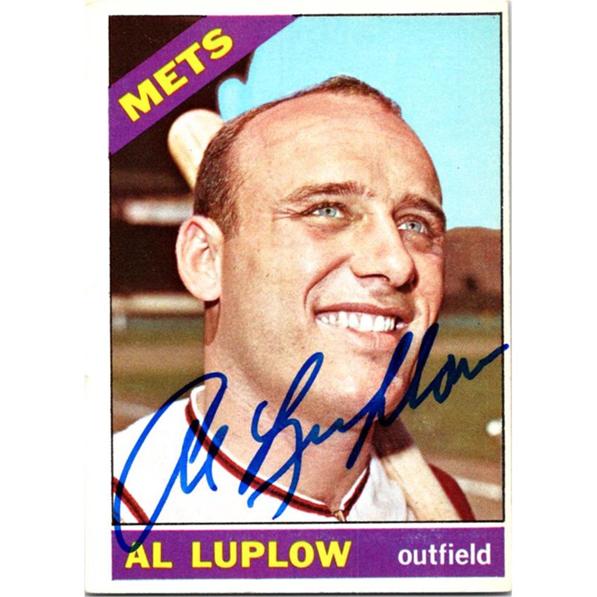 725418 Al Luplow Autographed New York Mets 1966 Topps No.188 Baseball Card