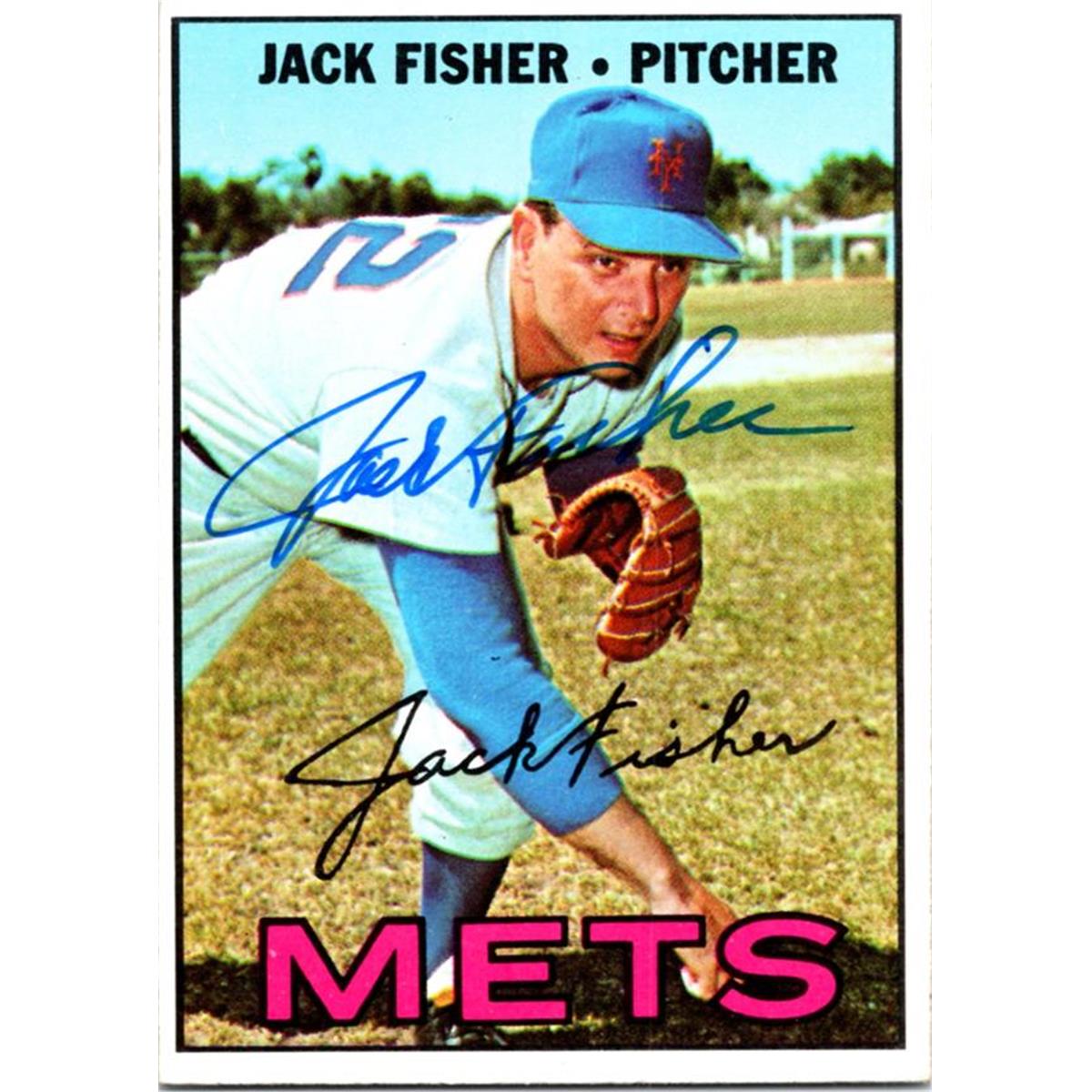 725423 Jack Fisher Autographed New York Mets 1967 Topps No.533 Baseball Card
