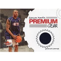 725630 Kenyon Martin Player Worn Jersey Patch New Jersey Nets 2002 Fleer Premium Gear No.KM Basketball Card