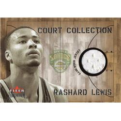 725634 Rashard Lewis Player Worn Jersey Patch Seattle Supersonics 2002 Fleer Premium Court Collection No.RL Basketball Card