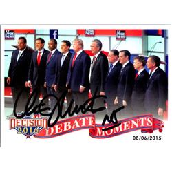 725716 Chris Christie Autographed Former New Jersey Governor, SC 2016 Decision Debate Moments No.67 Trading Card