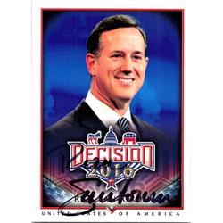 725724 Rick Santorum Autographed Former Pennsylvania Senator, SC 2016 Decision No.22 Trading Card