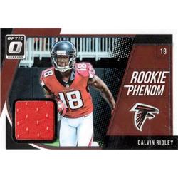 725775 Calvin Ridley Player Worn Jersey Patch Atlanta Falcons 2018 Donruss Optic Rookie Phenom No.RPCR Football Card
