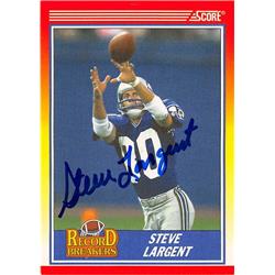 725798 Steve Largent Autographed Seattle Seahawks 1990 Score No.592 Record Breaker Football Card -  Autograph Warehouse