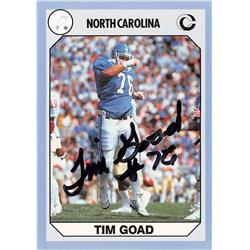 725800 Tim Goad Autographed North Carolina Tar Heels 1990 College Collection No.34 Football Card
