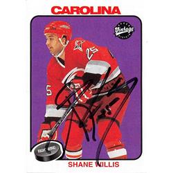 726018 Shane Willis Autographed Carolina Hurricanes 2001 Upper Deck Vintage No.46 Hockey Card