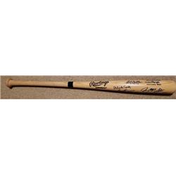 Picture of Autograph Warehouse 726138 Autographed by 12 Kiner Hunter Ford Macphail Slaughter Stargell Perry Cepeda Spahn Snider Irvin Feller Baseball Bat