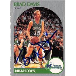 654442 Brad Davis Autographed Dallas Mavericks 1990 Hoops No.84 Poor Condition Basketball Card
