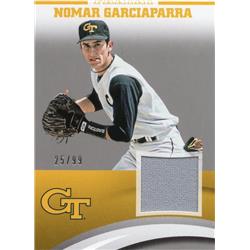 Picture of Autograph Warehouse 654445 Nomar Garciaparra Player Worn Jersey Patch Georgia Tech Yellow Jackets 2016 Panini Team Collection Silver No.NGGT LE 25-99 Baseball Card