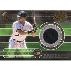 Picture of Autograph Warehouse 654478 Fred Mcgriff Player Worn Jersey Patch Tampa Bay Rays 2000 Pacific Private Stock No.169 Baseball Card