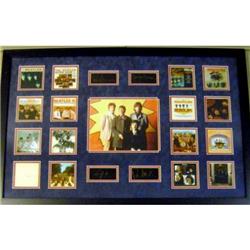 22 x 34 in. The Beatles Framed Matted Images with Laser Signatures R Starr P Mccartney J Lennon G Harrison Blue Frame Has Scratches Mini Album Cover