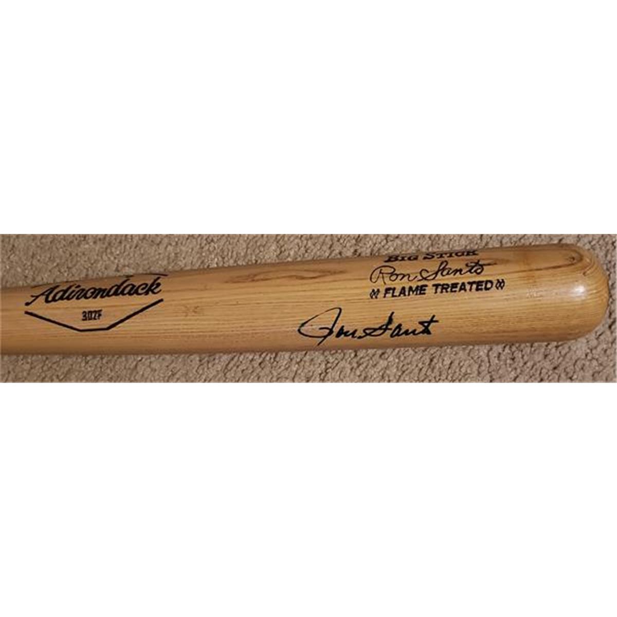 Picture of Autograph Warehouse 724111 Ron Santo Autographed Adirondak Chicago Cubs Hall of Famer Baseball Bat