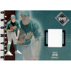 724373 Barry Zito Player Worn Jersey Patch Oakland Athletics 2002 Upper Deck Diamond Collection No.537 LE 771-775 Baseball Card