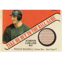 724409 Rocco Baldelli Player Used Bat Patch Tampa Bay Devil Rays 2004 Topps Take Me Out To the Ball Game No.TBRB Baseball Card -  Autograph Warehouse