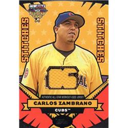 724448 Carlos Zambrano Player Worn Jersey Patch Chicago Cubs 2006 Topps All Star Stitches No.ASCS Baseball Card