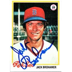 724641 Jack Brohamer Autographed Boston Red Sox, SC 1978 Topps No.416 Baseball Card