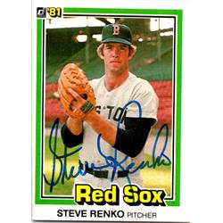 724649 Steve Renko Autographed Boston Red Sox, SC 1981 Donruss No.337 Baseball Card