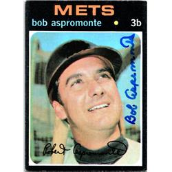 724660 Bob Aspromonte Autographed New York Mets, SC 1971 Topps No.469 Baseball Card
