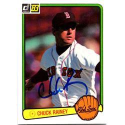 724671 Chuck Rainey Autographed Boston Red Sox, SC 1983 Donruss No.334 Baseball Card